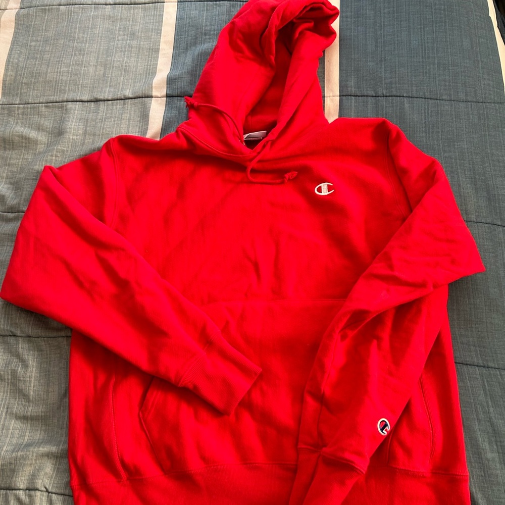 Champion Logo Hoodie, Men’s Medium Red